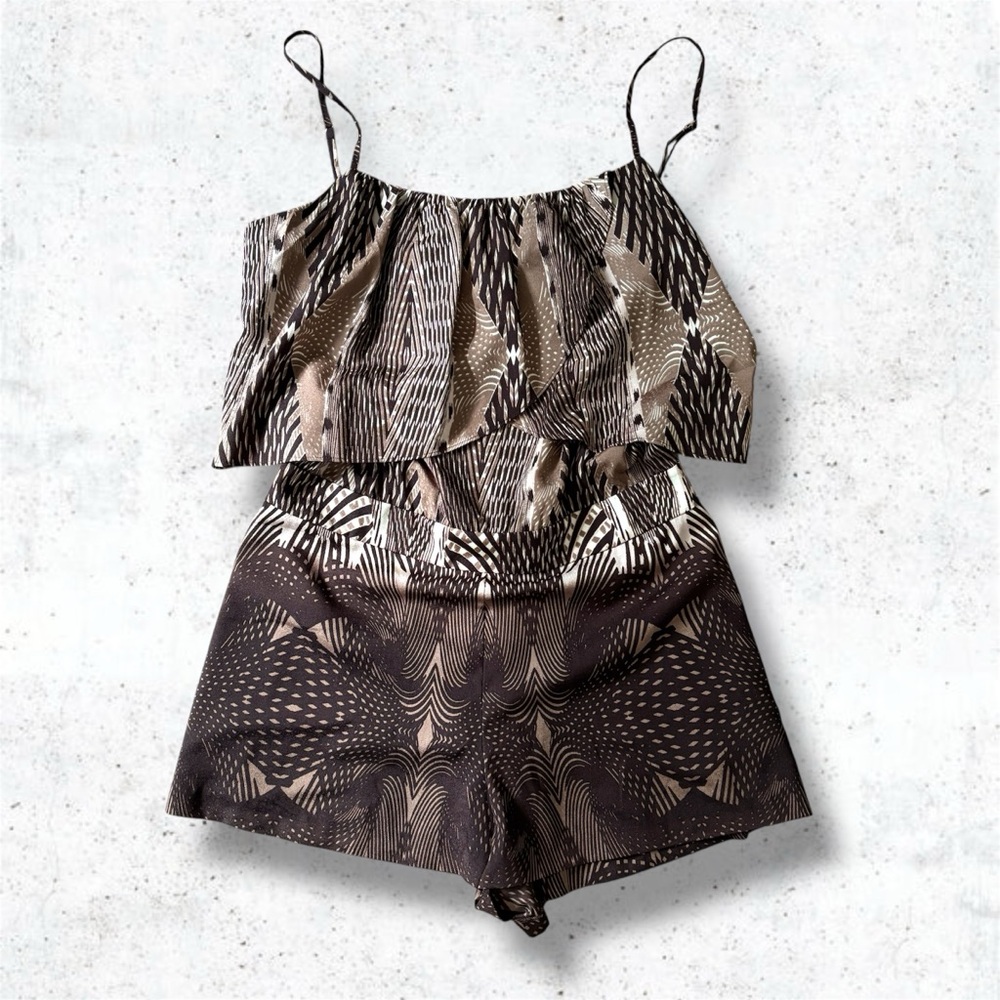 Vintage BEBE Brown Aztec Romper
